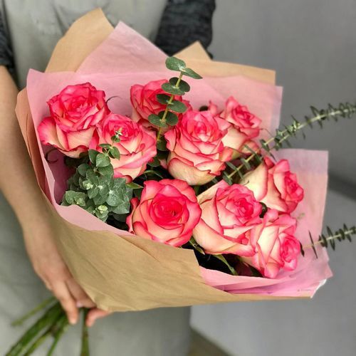 Букет Из 9 Розовых Роз Джумилия