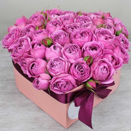 Сердце Из Фиолетовых Роз